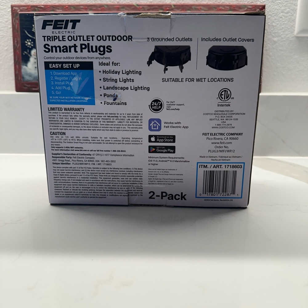 FEIT Black Smart Outdoor Plugs with WiFi Control - Picture 4 of 11